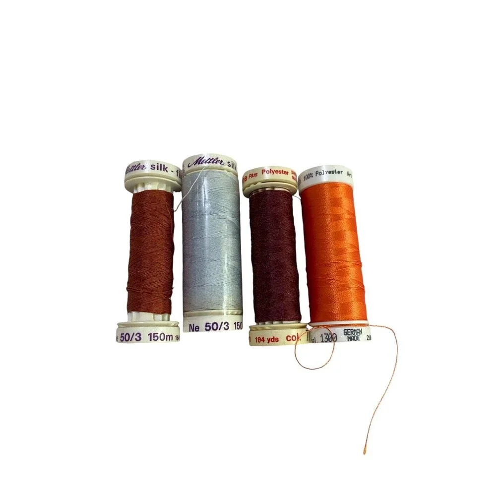 Mettler Thread Lot 4 Spools Silk Finish Metrosene Poly Sheen Mixed Colors